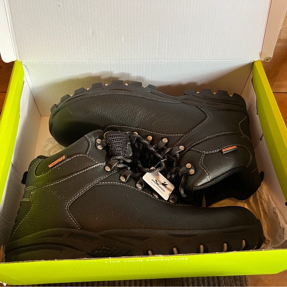 Eddie Bauer Men’s 9.5 Clark Waterproof Hiking Work Boots - Black NWT - Picture 2 of 6